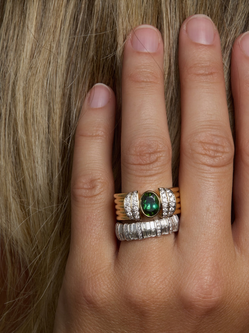 Gemstone Tiered Cuff Ring