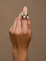Gemstone Tiered Cuff Ring