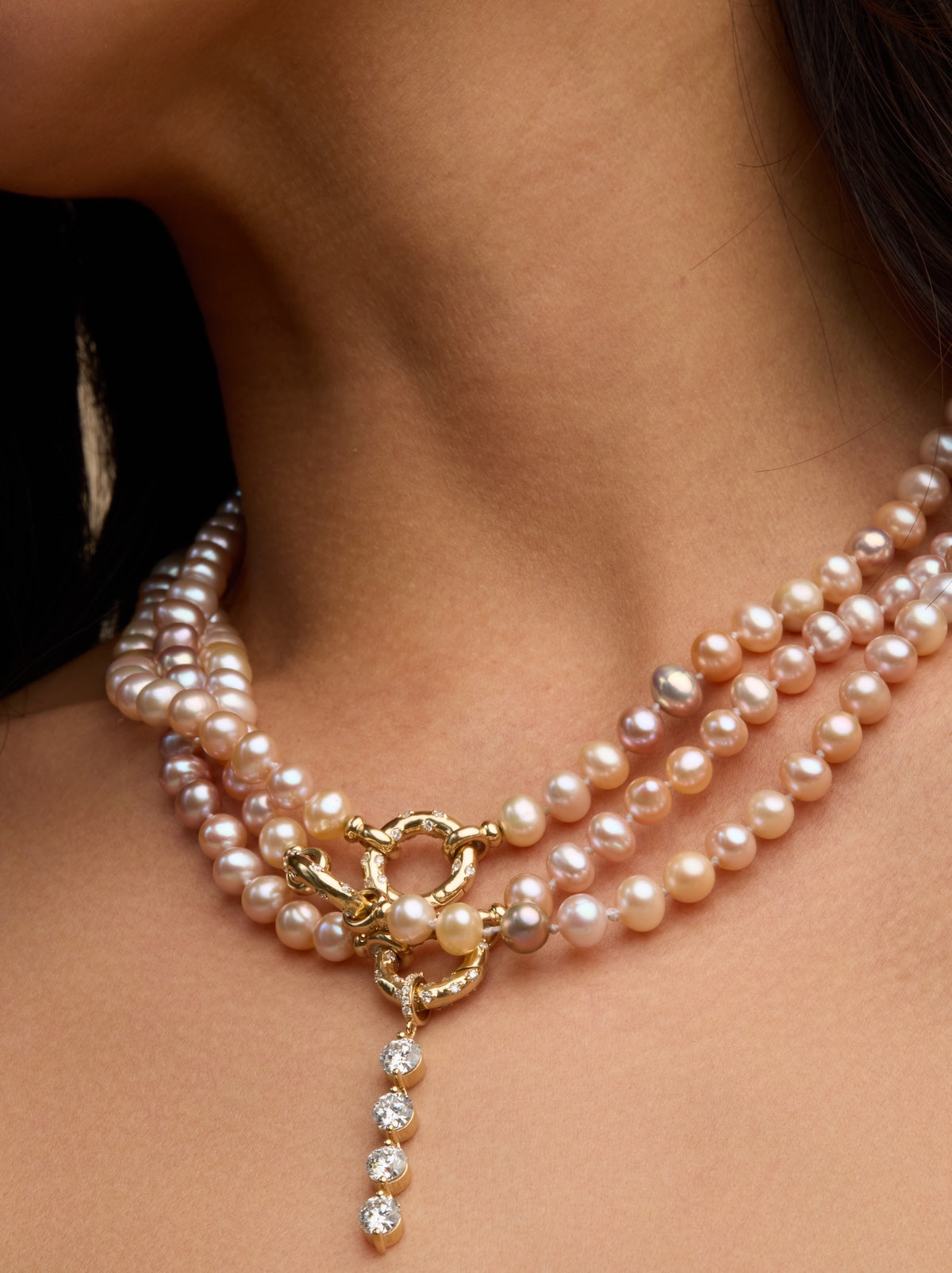 Pearl Aria Necklace in 14k Solid Yellow Gold | Audry Rose