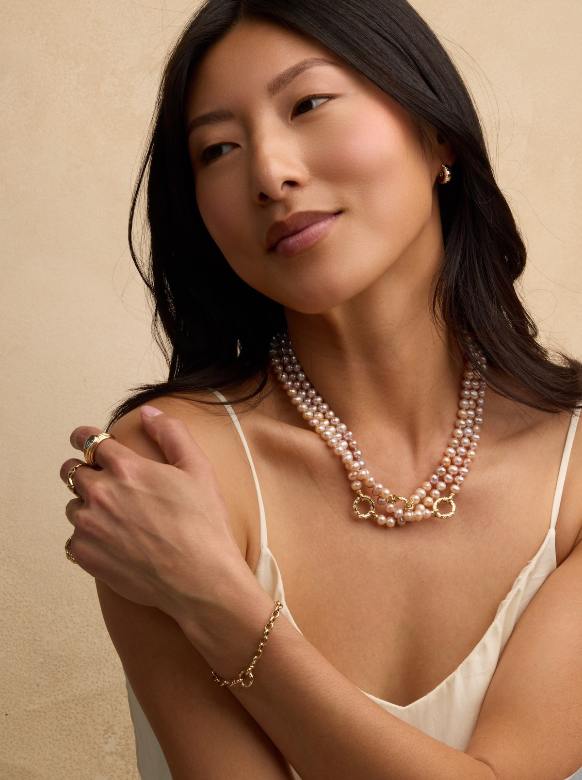 Pearl Aria Necklace in 14k Solid Yellow Gold | Audry Rose