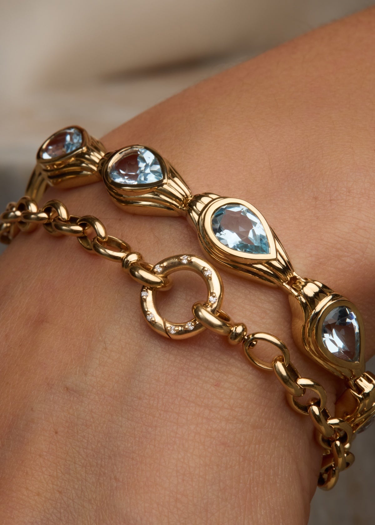 Pear Topaz Bracelet in 14k Yellow Gold | Audry Rose