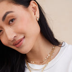 Two-Toned Stitched Hoops