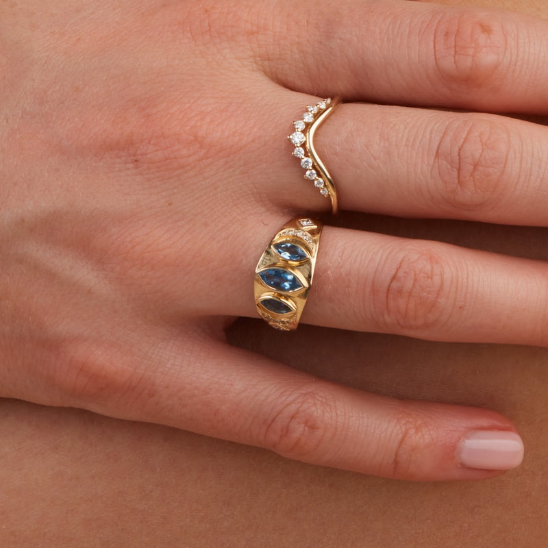 Aquamarine Celeste Ring - OOAK