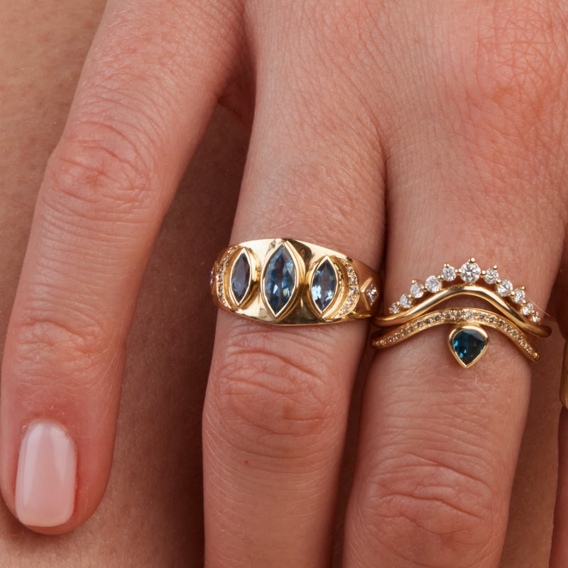 Aquamarine Celeste Ring - OOAK