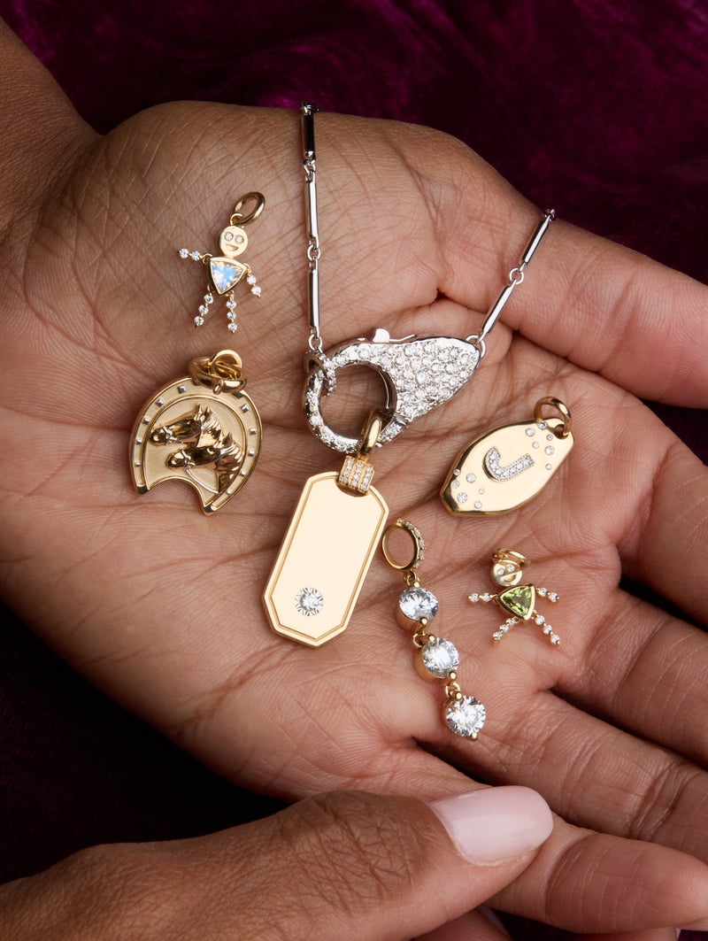 Pave Diamond Lock Necklace