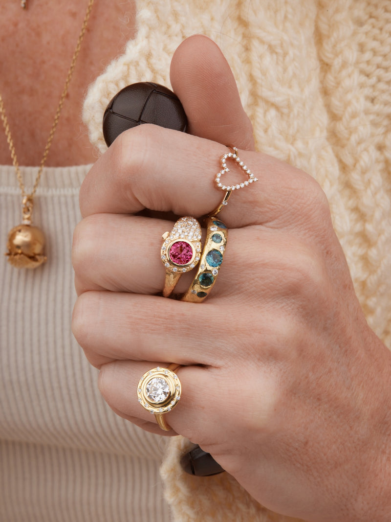 Tourmaline Birthstone Lock Ring