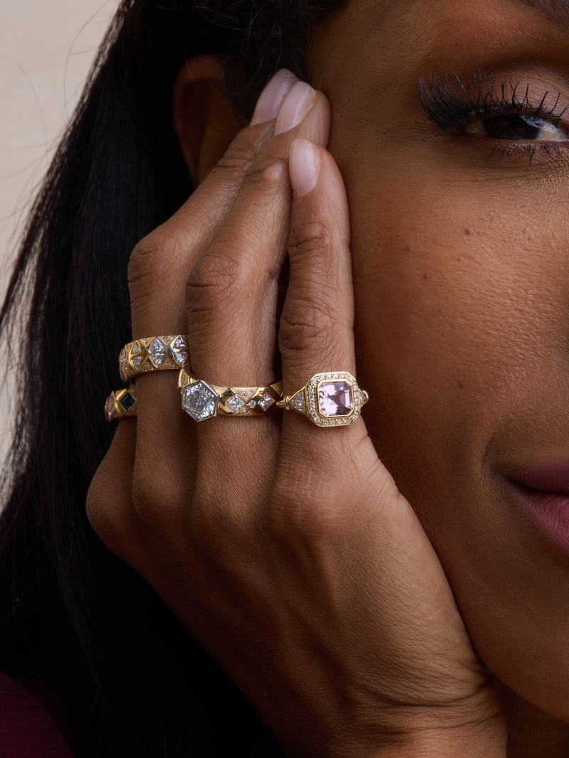Hexagon Argyle Ring