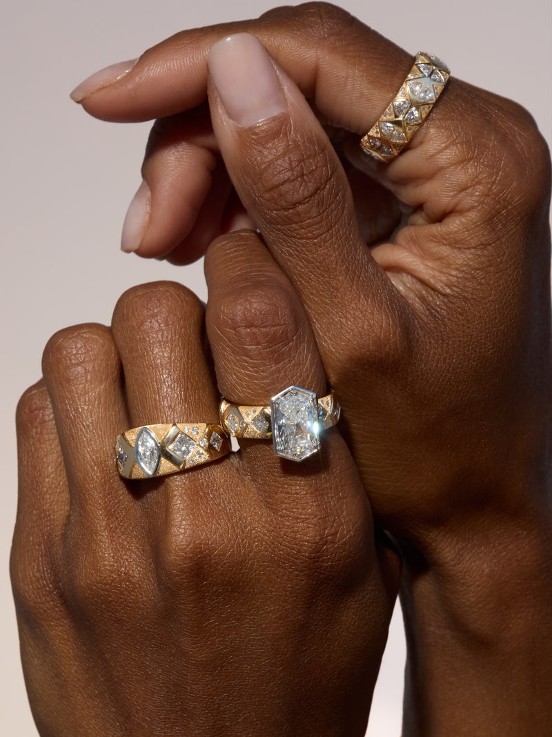 Elongated Diamond Argyle Ring