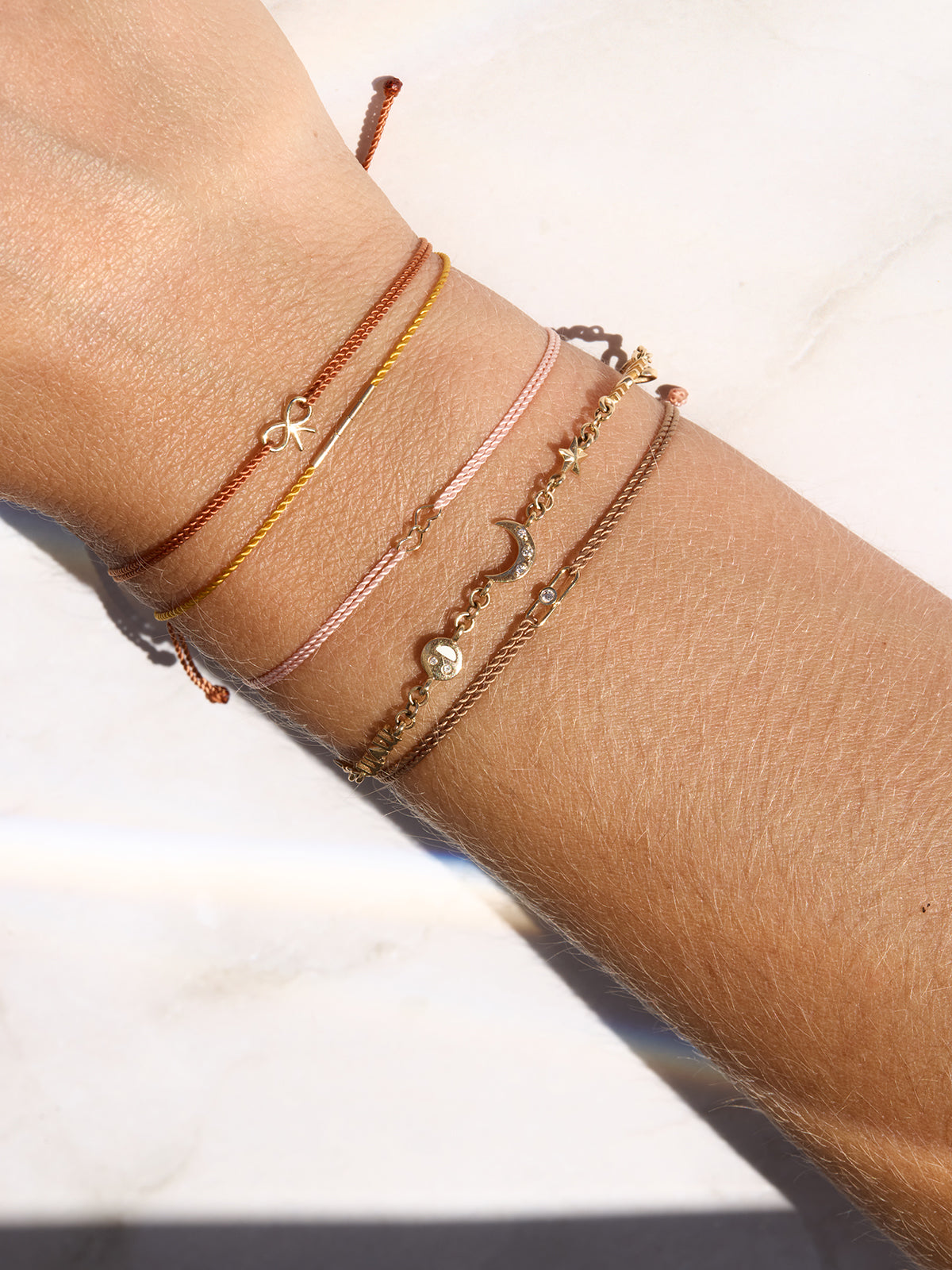 Hortense Jewelry Bead Cord Bracelet in 14K Solid Gold | Audry Rose