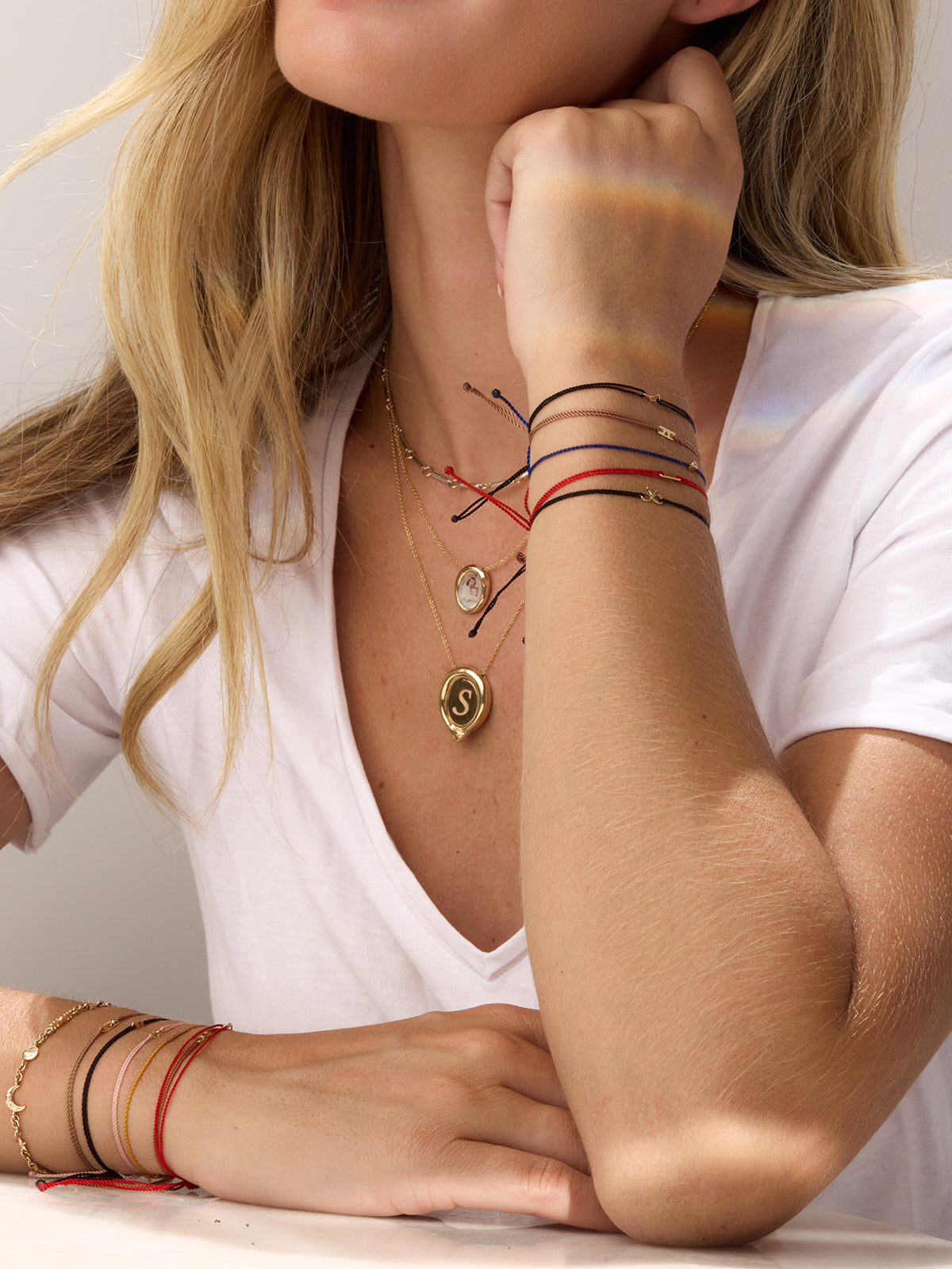 Hortense Jewelry ID Tag Cord Bracelet in 14K Solid Gold | Audry Rose