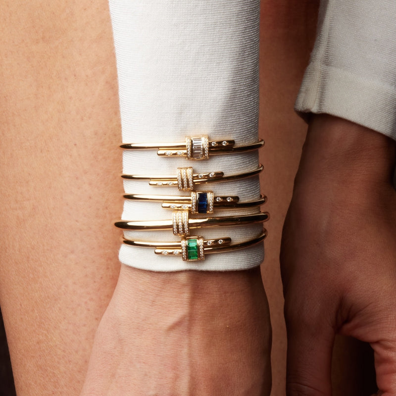 Vaulted Sapphire Latch Bracelet