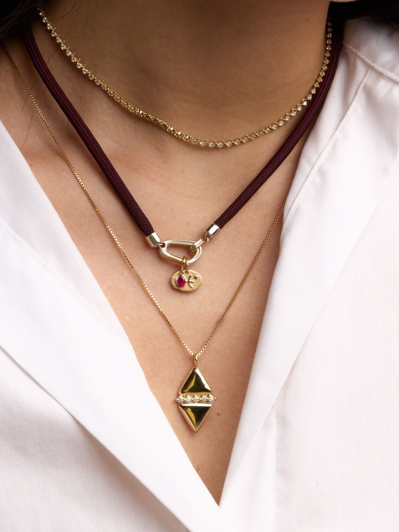 Mixed Metal Carabiner Necklace