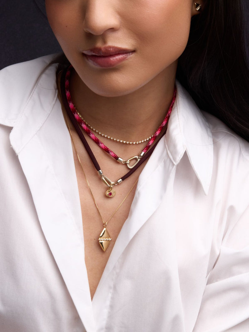 Mixed Metal Carabiner Necklace