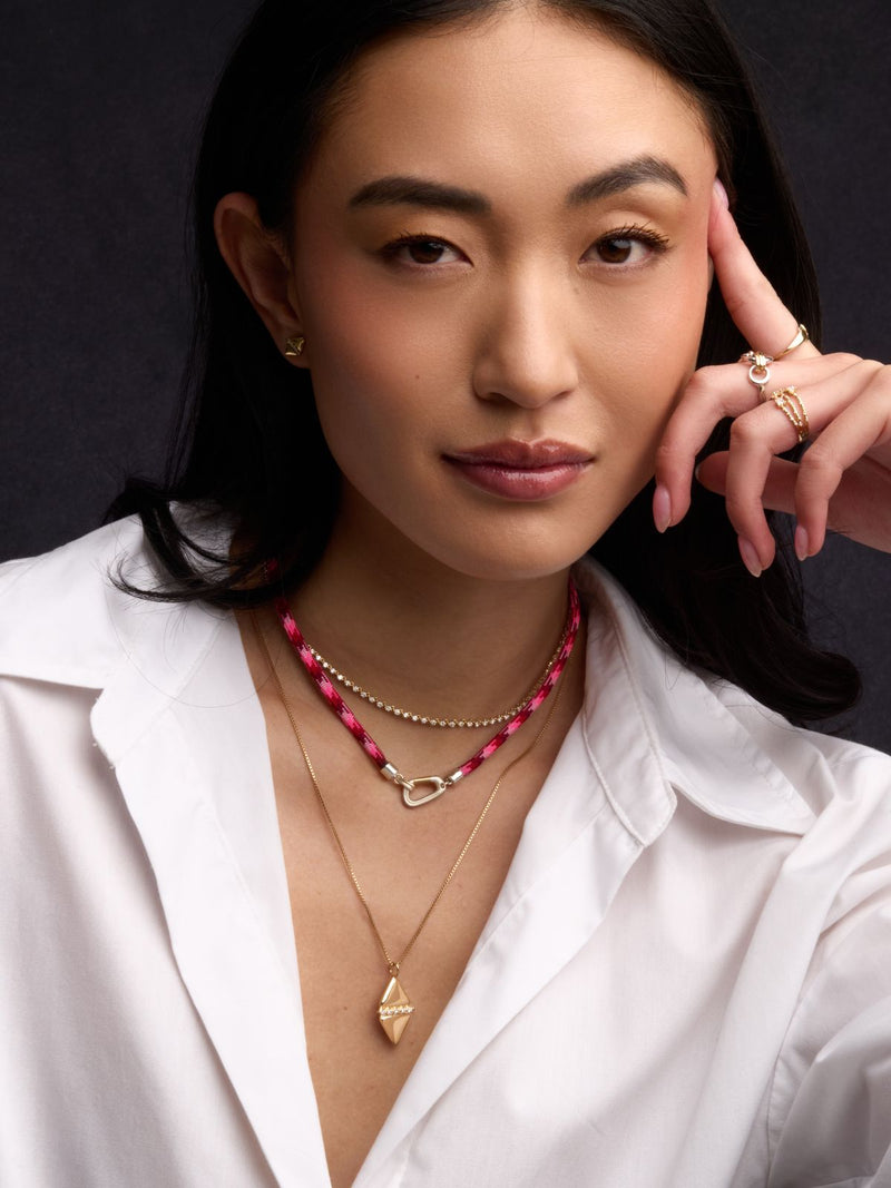 Mixed Metal Carabiner Necklace