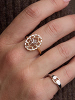 Mixed Metal Diamond Buckle Ring