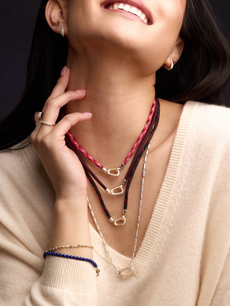 Mixed Metal Carabiner Necklace