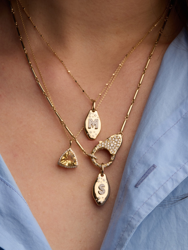 Initial Skipping Stone Pendant