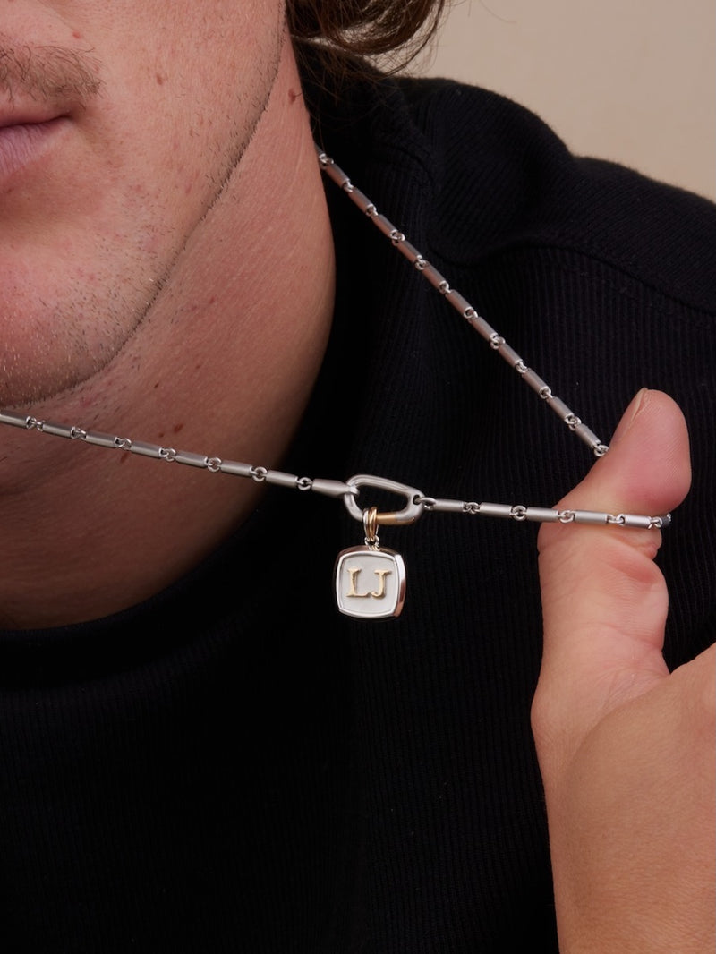 Mixed Metal Initial Pendant