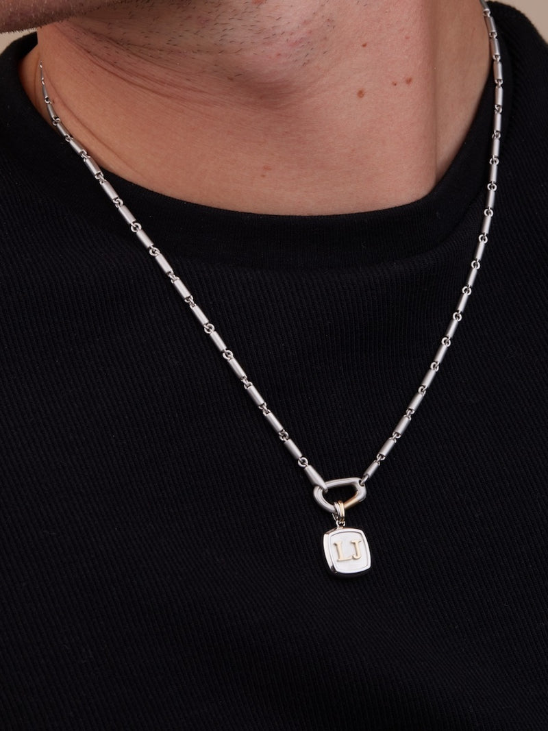 Mixed Metal Initial Pendant