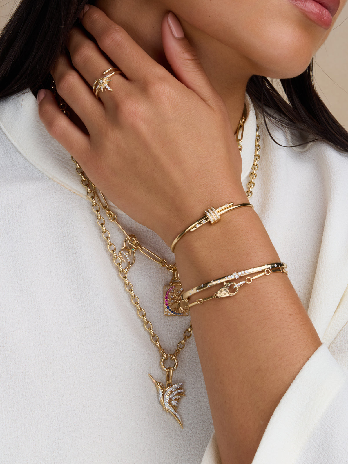 Sloan Lock Bracelet 14k Solid Gold | Audry Rose