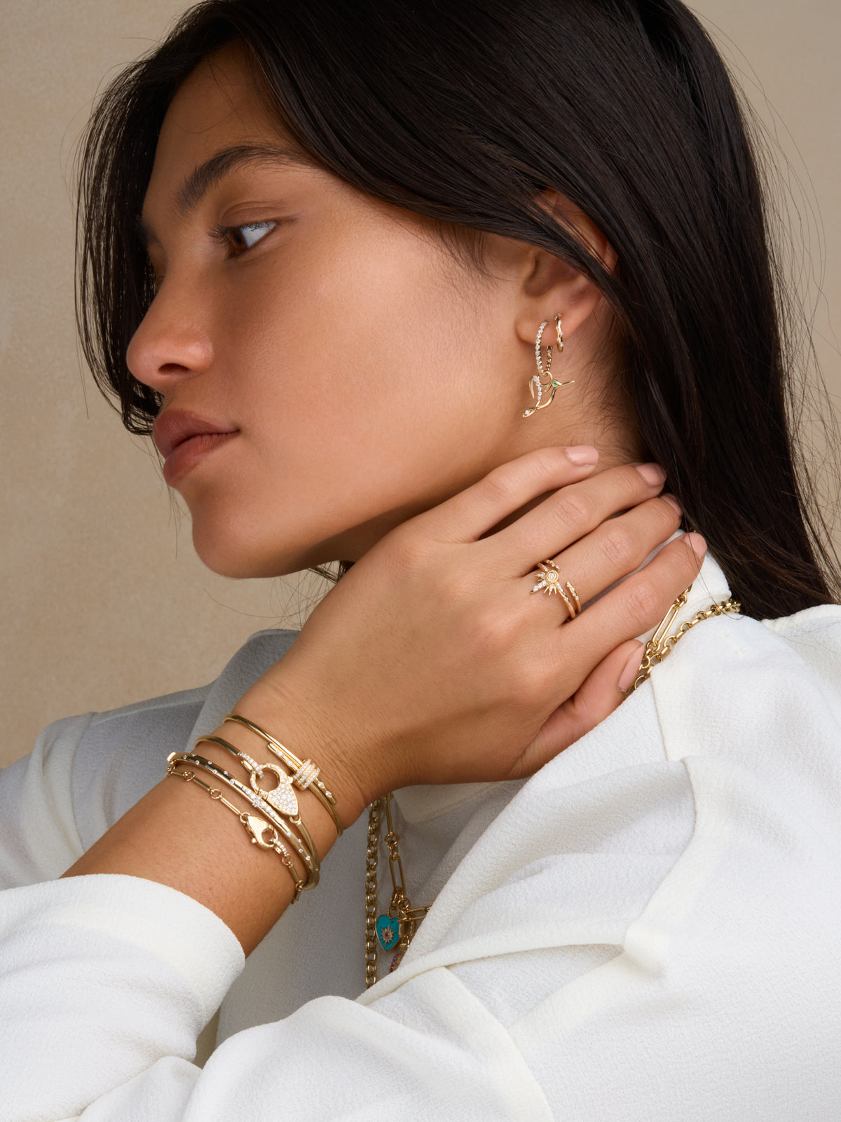 Sloan Lock Bracelet 14k Solid Gold | Audry Rose