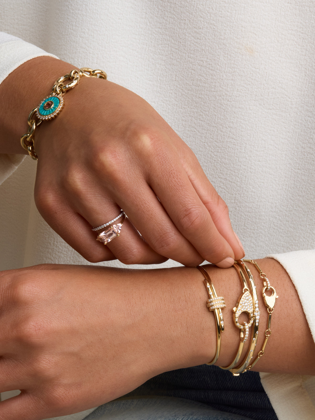 Sloan Lock Bracelet 14k Solid Gold | Audry Rose