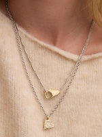 Mixed Metal Midi Lock Necklace