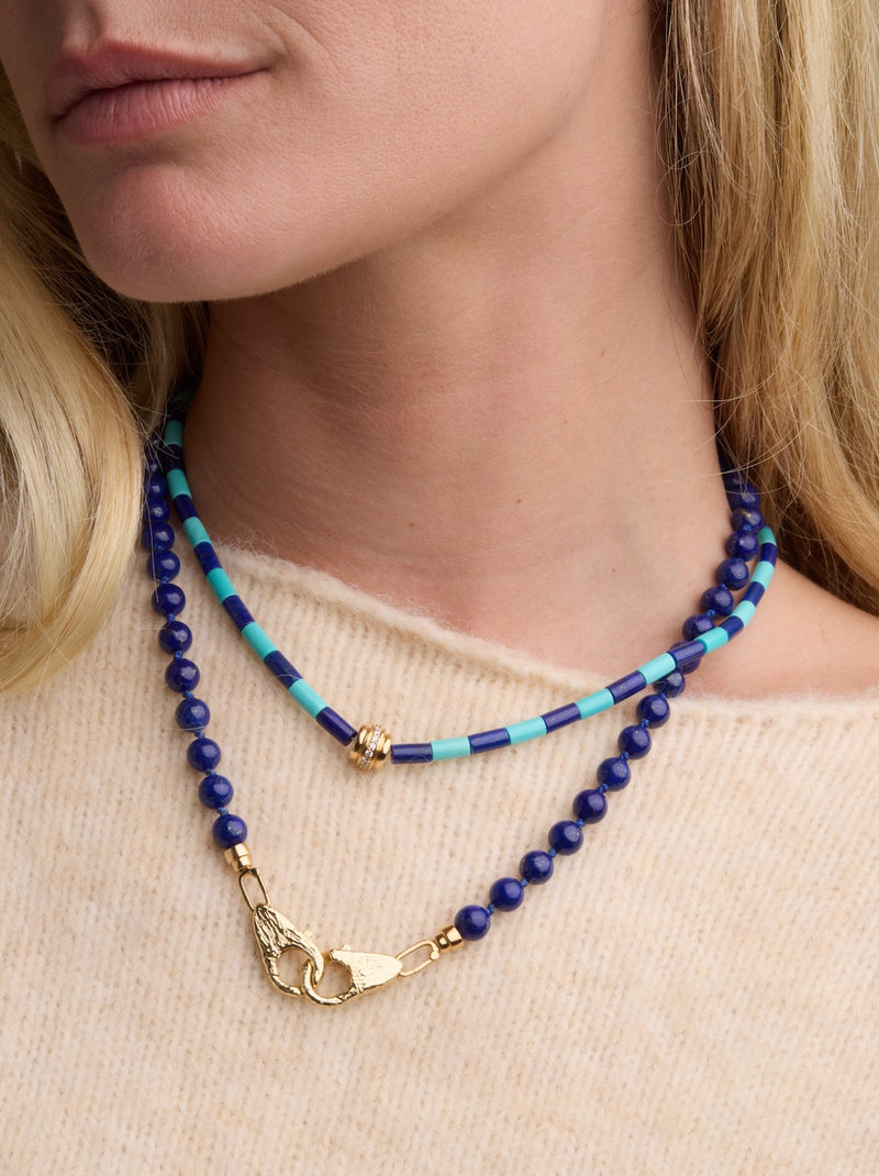 Beaded Double Lock Necklace