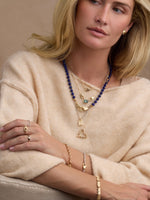 Beaded Double Lock Necklace