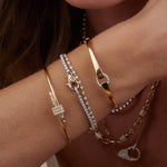 Two-Toned Diamond Buckle Bracelet