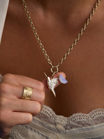 Rainbow and Diamond Colibri Pendant