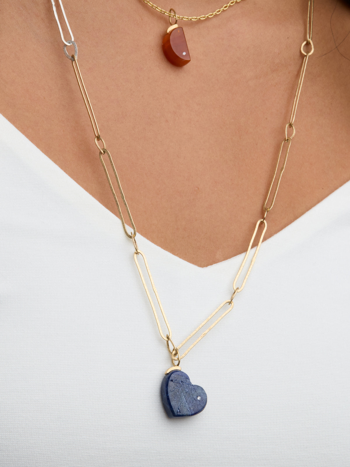 Karin Luvaas Mixed Metals Paper Clip Chain 14K Yellow Gold and