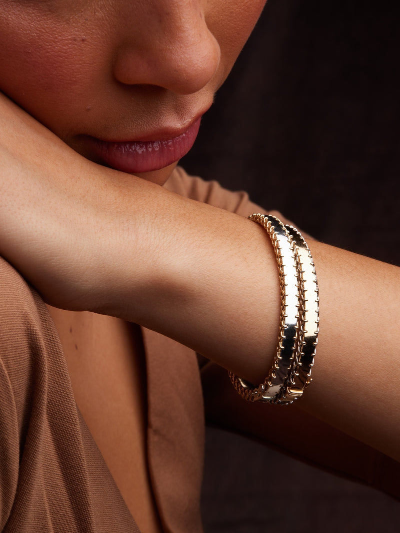 Mixed Metal Stitched Bracelet