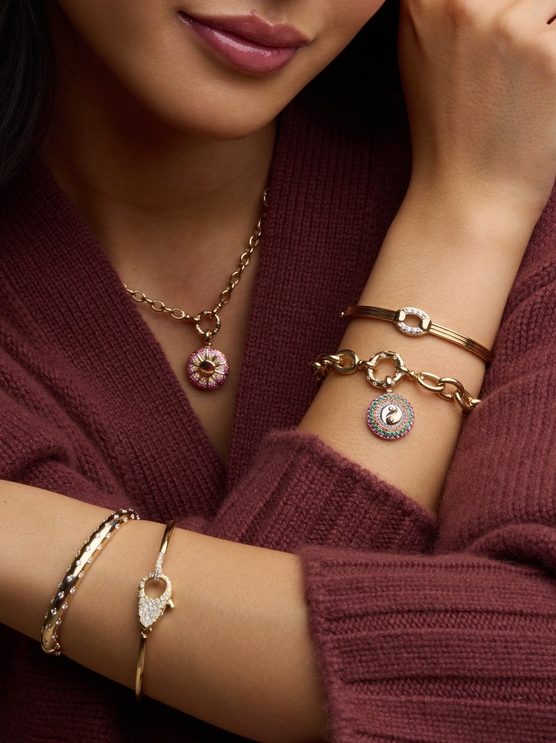 Pave Diamond Lock Bracelet