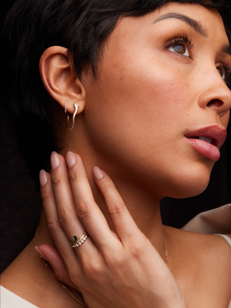 Cobra Pear Diamond Earrings