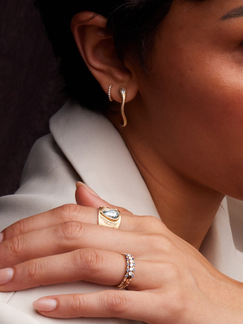 Cobra Pear Diamond Earrings