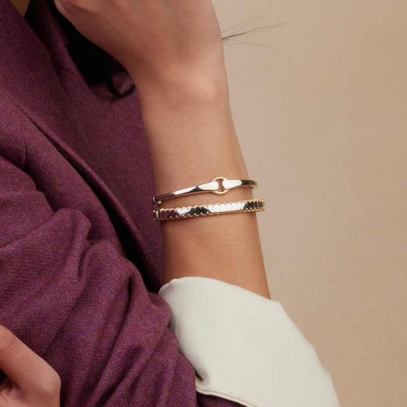 Mixed Metal Stitched Bracelet