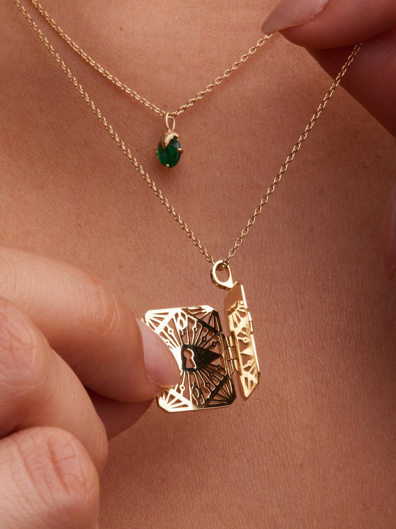 Diamonds and Key Dream Book Necklace