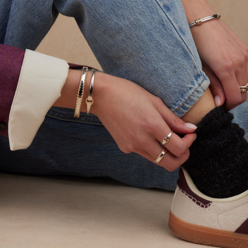 Mixed Metal Stitched Bracelet