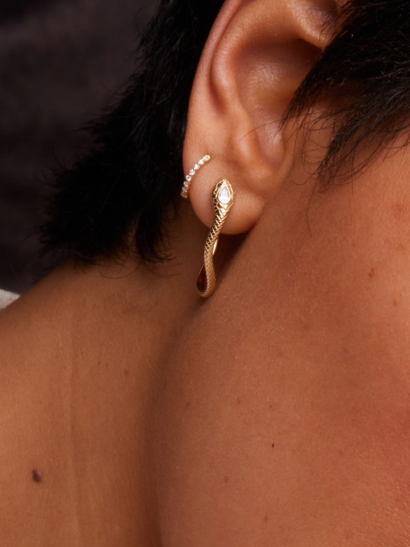 Cobra Pear Diamond Earrings