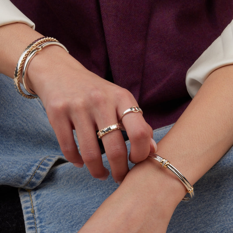 Mixed Metal Buckle Ring