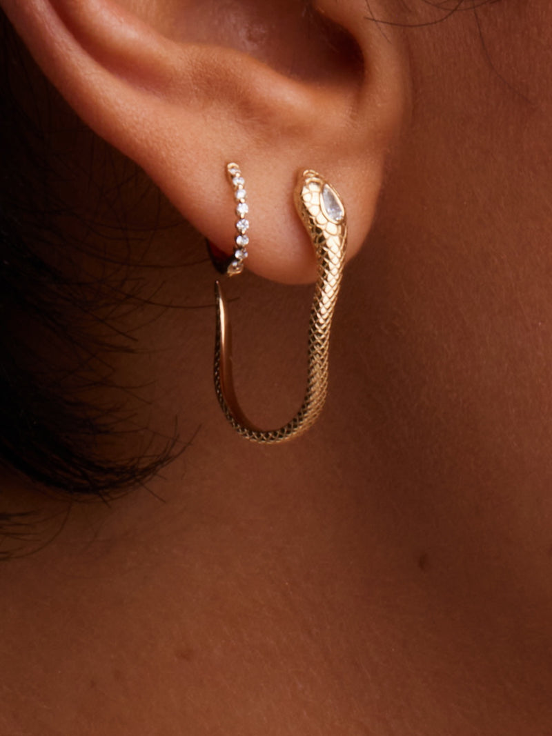 Cobra Pear Diamond Earrings