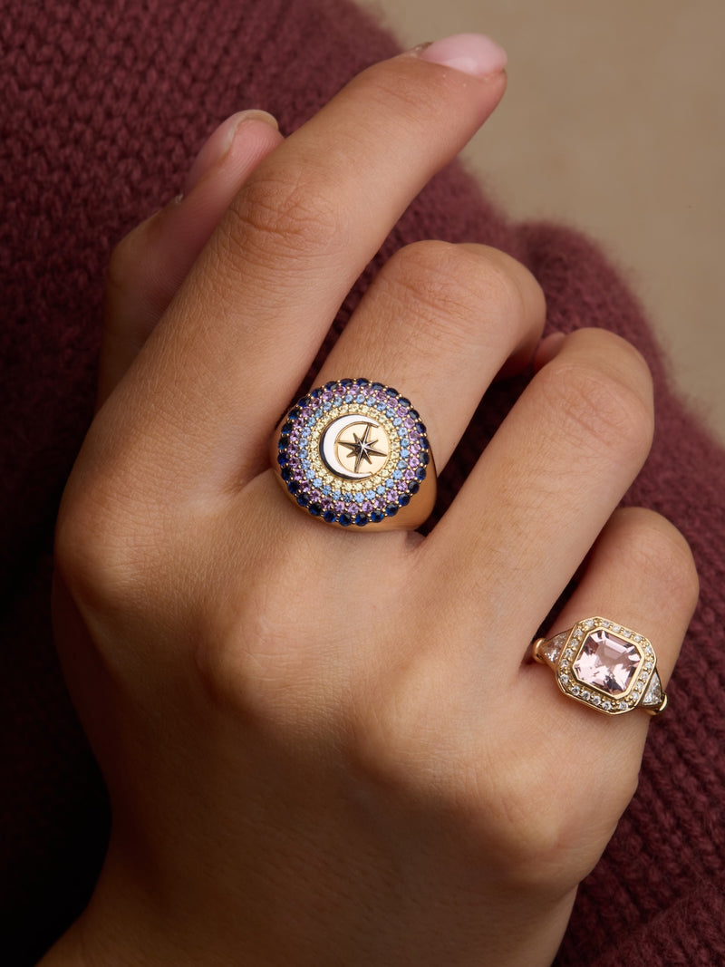 Crescent Star Signet Ring