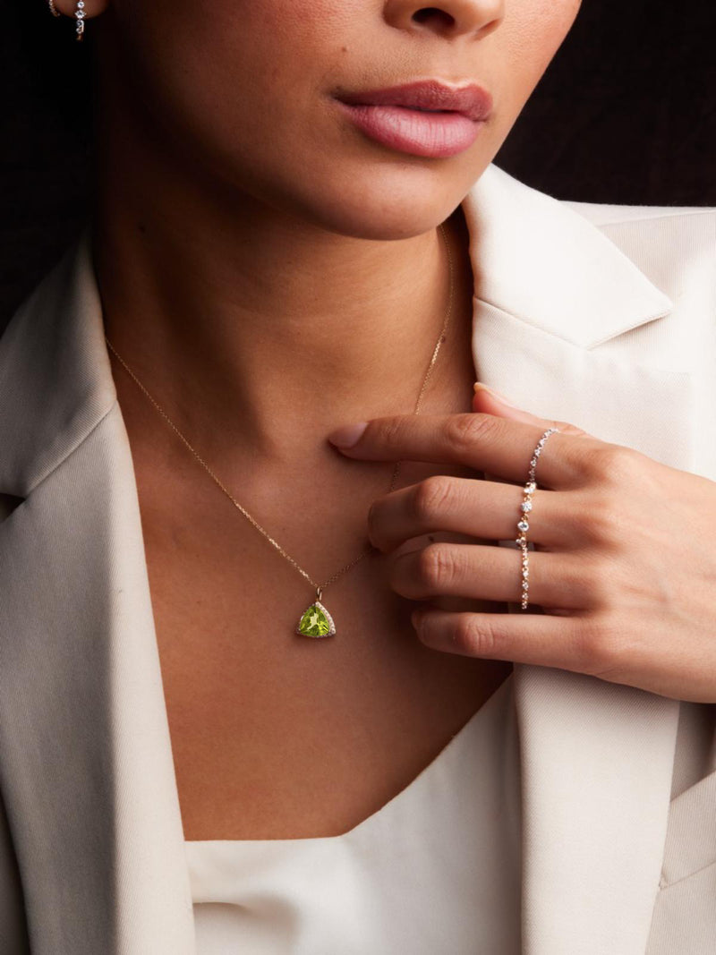 Trillion Peridot Necklace