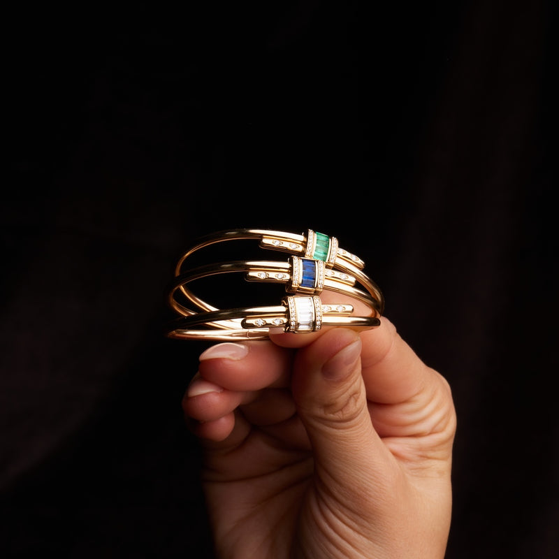 Vaulted Sapphire Latch Bracelet