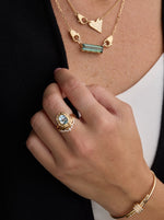 Aquamarine Oval Spotlight Ring