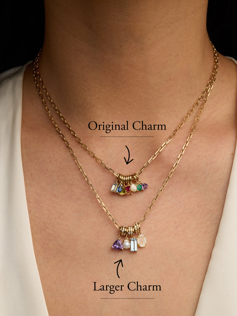 Opal Birthstone Charms Necklace