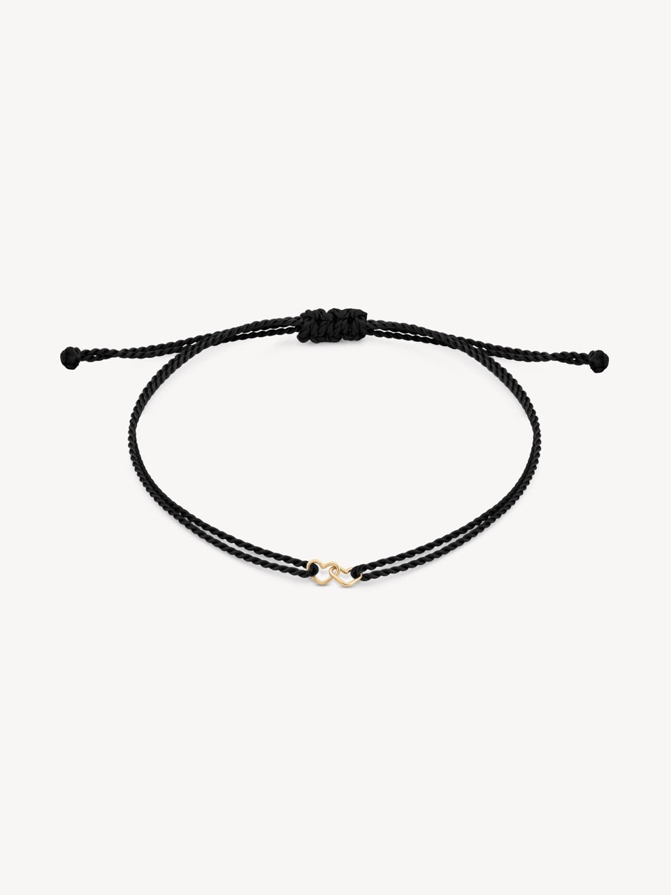 Hortense Jewelry Double Heart Cord Bracelet in 14K Solid Gold