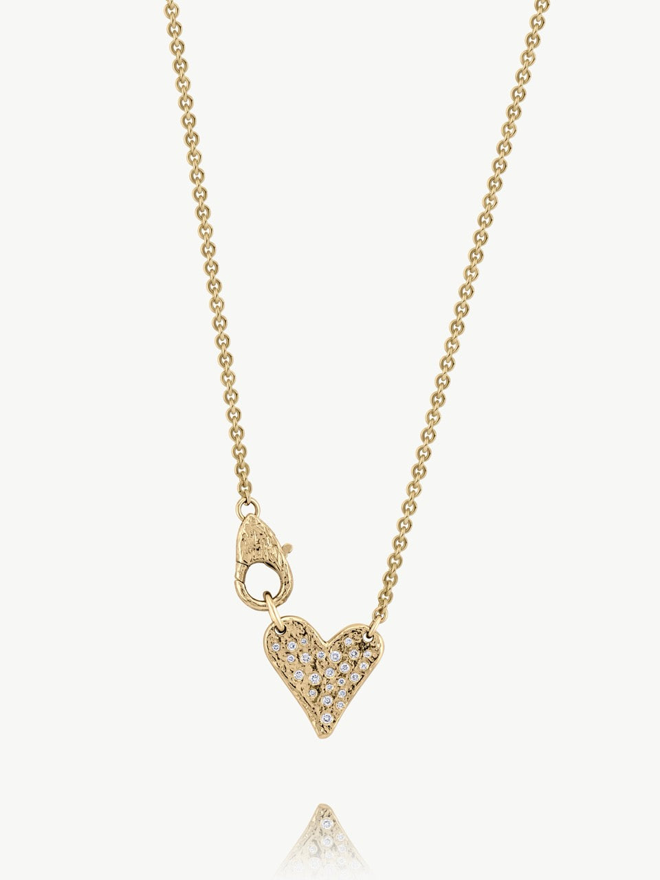Gold Diamond Heart and Lock Necklace in 14k Gold | Audry Rose