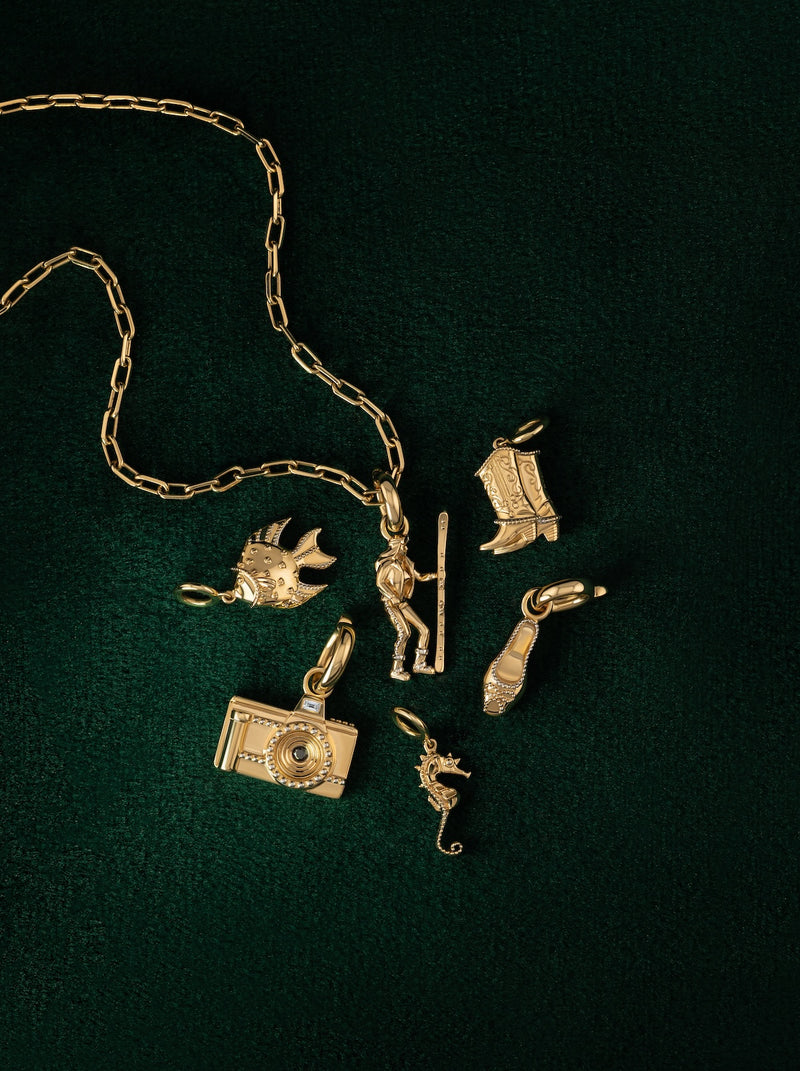 Golden Milgrain Charms